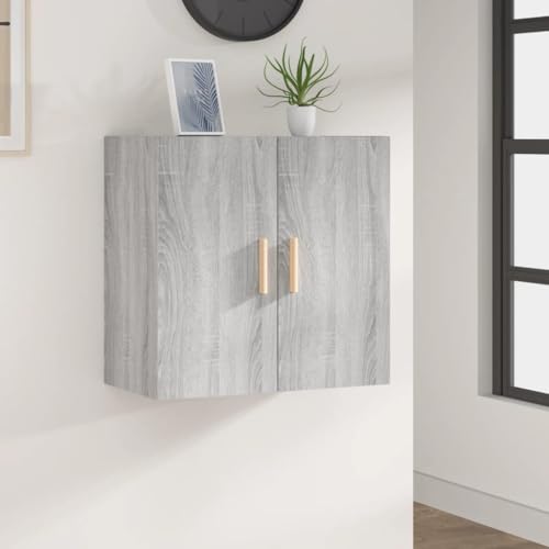 WDGJJFECNMUEHI Wandschrank Grau Sonoma 60x30x60 cm Holzwerkstoff Wall Cabinet with Scandinavian Design for Living Room Bedroom Storage Space Saving Mounted Shelf von WDGJJFECNMUEHI