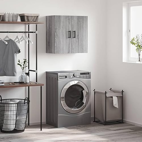 WDGJJFECNMUEHI Wandschrank Grau Sonoma 60x31x60 cm Holzwerkstoff Hängeschrank für Bad Küche Flur mit Stauraum Wandmontage Dekorativ Praktisch Langlebig von WDGJJFECNMUEHI