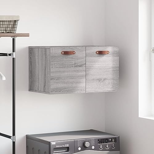 WDGJJFECNMUEHI Wandschrank Grau Sonoma 60x36,5x35 cm Holzwerkstoff Hängeschrank Wandmontage Stauraum Bad Küche Schlafzimmer Dekoration Organizer von WDGJJFECNMUEHI