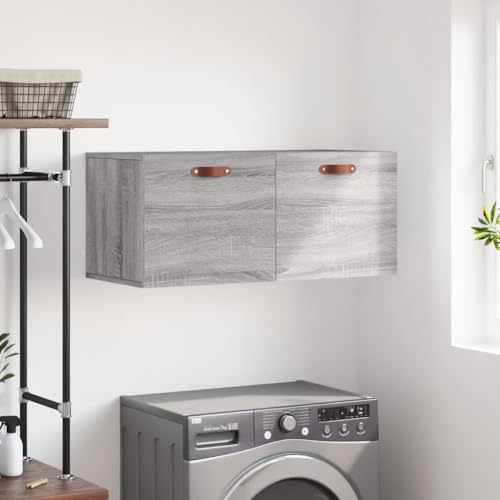 WDGJJFECNMUEHI Wandschrank Grau Sonoma 80x36,5x35 cm Holzwerkstoff Hängeschrank Badezimmer Küche Aufbewahrung Wandmontage Dekorativ Praktisch Stauraum von WDGJJFECNMUEHI