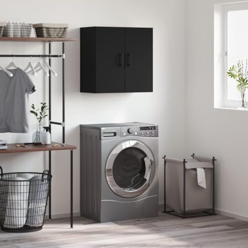 WDGJJFECNMUEHI Wandschrank Schwarz 60x31x60 cm Holzwerkstoff Hängeschrank Badezimmer Küche Aufbewahrung Schrank Wandmontage Stauraum Möbel von WDGJJFECNMUEHI