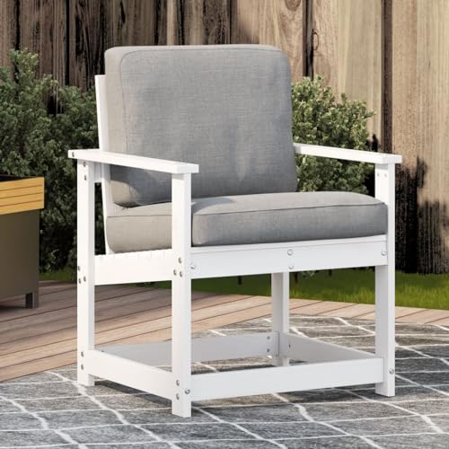 WDGJJFECNMUEHI White Garden Chair 62x56x77 cm Solid Pine Wood with Armrests and Backrest, Rustic Outdoor Furniture for Patio, Terrace, Backyard, Comfortable and Water-Resistant Design von WDGJJFECNMUEHI
