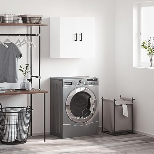 WDGJJFECNMUEHI White Wall Cabinet 60x31x60 cm Particle Board Storage Organizer with Display Top for Bathroom Kitchen Bedroom Home Decor Organization von WDGJJFECNMUEHI