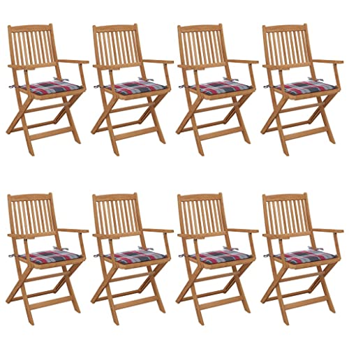 WDGJJFECNMUEHI alu gartenstühle gartenstühle kunststoffKlappbare Gartenstühle 8 STK. mit Kissen Massivholz AkazieGeeignet für Gärten, Terrassen und Balkone von WDGJJFECNMUEHI