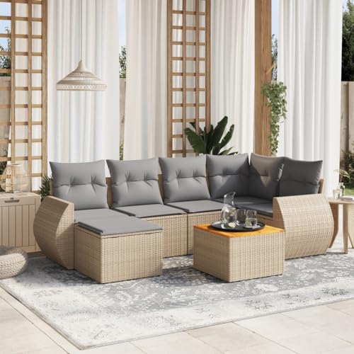 WDGJJFECNMUEHI balkonmöbel Set gartenmöbel Set holzGartentisch mit Glasplatte Hellgrau 115x54x74 cm Poly RattanGeeignet für Garten- und Terrassenrestaurants von WDGJJFECNMUEHI
