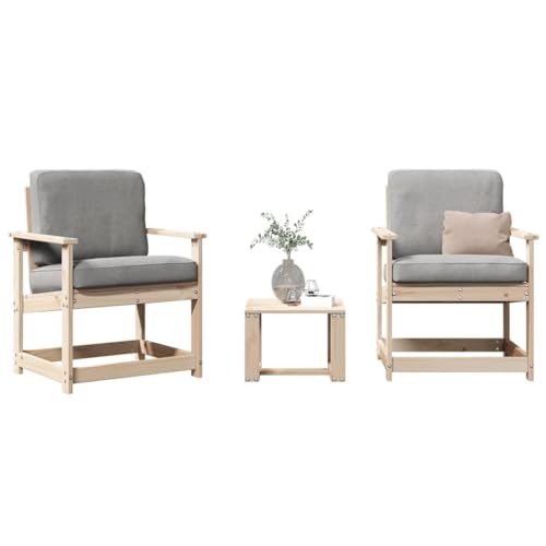 WDGJJFECNMUEHI balkonmöbel klappbar Camping Stuhl klappbar3-tlg. Garten-Lounge-Set Massivholz KieferGeeignet für Gärten, Terrassen und Balkone von WDGJJFECNMUEHI