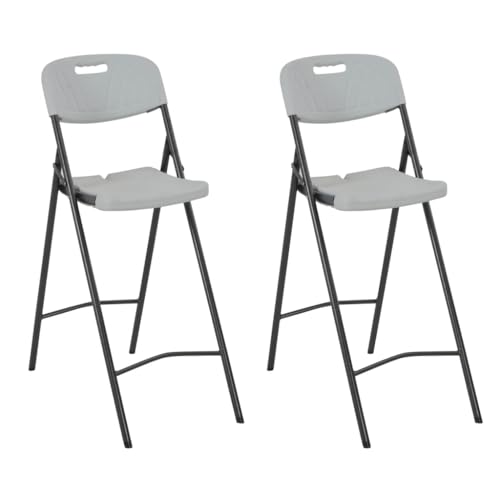 WDGJJFECNMUEHI balkonmöbel klappbar Camping Stuhl klappbarKlappbare Barstühle 2 STK. HDPE und Stahl WeißGeeignet für Gärten, Terrassen und Balkone von WDGJJFECNMUEHI