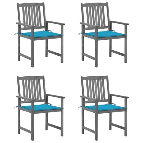 WDGJJFECNMUEHI balkonsessel Balkon stühle klappsesselGartenstühle mit Kissen 4 STK. Grau Massivholz AkazieGeeignet für Gärten, Terrassen und Balkone WDGJJFECNMUEHI balkonsessel Balkon stühle klappsesselGartenstühle mit Kissen 4 STK. Grau Massivholz AkazieGeeignet für Gärten, Terrassen und Balkone von WDGJJFECNMUEHI