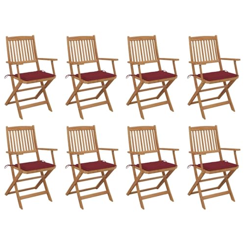 WDGJJFECNMUEHI balkonsessel Balkon stühle klappsesselKlappbare Gartenstühle mit Kissen 8 STK. Massivholz AkazieGeeignet für Gärten, Terrassen und Balkone von WDGJJFECNMUEHI