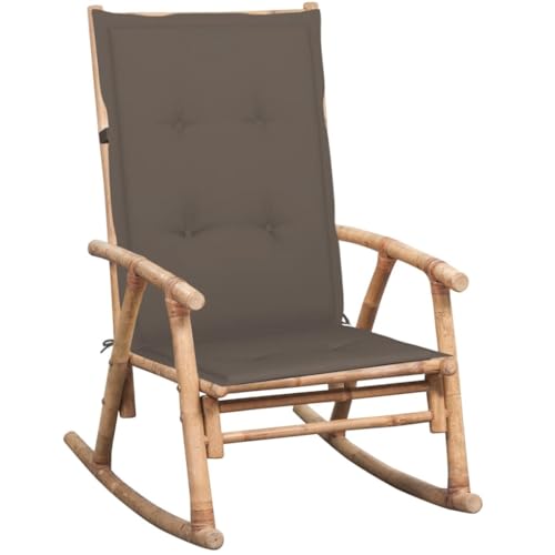 WDGJJFECNMUEHI balkonsessel Balkon stühle klappsesselSchaukelstuhl mit Kissen BambusGeeignet für Gärten, Terrassen und Balkone von WDGJJFECNMUEHI