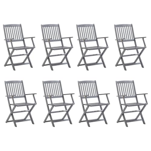 WDGJJFECNMUEHI balkonstühle wetterfest Sessel für balkonKlappbare Gartenstühle 8 STK. Massivholz AkazieGeeignet für Gärten, Terrassen und Balkone von WDGJJFECNMUEHI