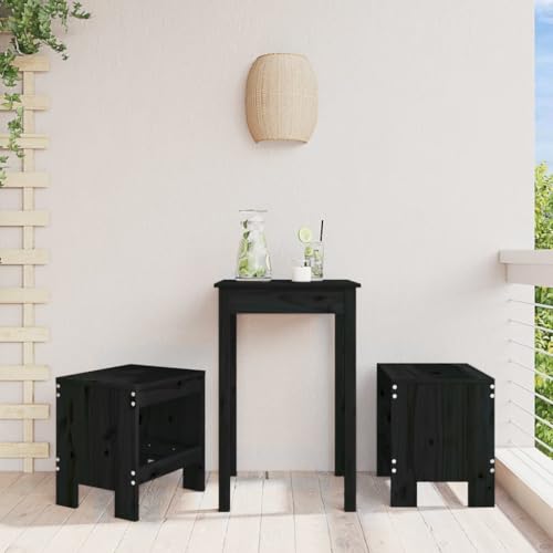 WDGJJFECNMUEHI balkonstuhl wetterfest gartenstuhl hochlehner klappbarGartenhocker 2 STK. Schwarz 40x36x45 cm Massivholz KieferGeeignet für Gärten, Terrassen und Balkone von WDGJJFECNMUEHI
