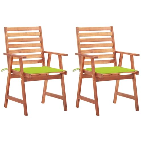 WDGJJFECNMUEHI campingstühle und Tisch gartenmöbel aluGarten-Essstühle 2 STK. mit Kissen Massivholz Akazie Geeignet für Gärten, Terrassen und Balkone von WDGJJFECNMUEHI
