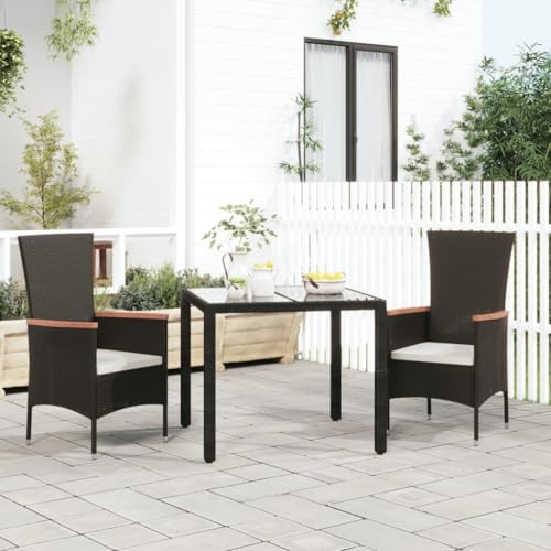 WDGJJFECNMUEHI campingstuhl hochlehner klappstühleGartenstühle mit Kissen 2 STK. Poly Rattan SchwarzGeeignet für Gärten, Terrassen und Balkone von WDGJJFECNMUEHI
