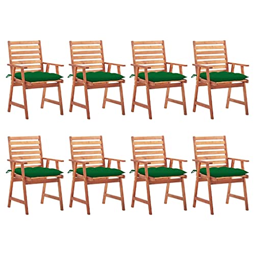 WDGJJFECNMUEHI campingstuhl klappbar balkonstuhlGarten-Essstühle 8 STK. mit Kissen Massivholz Akazie Geeignet für Gärten, Terrassen und Balkone von WDGJJFECNMUEHI
