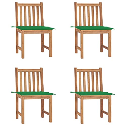 WDGJJFECNMUEHI eisenstuhl klappbare campingstühleGartenstühle 4 STK. mit Kissen Massivholz Teak Geeignet für Gärten, Terrassen und Balkone von WDGJJFECNMUEHI