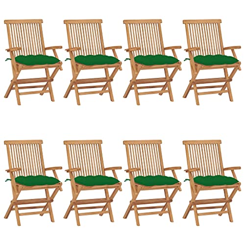 WDGJJFECNMUEHI eisenstuhl klappbare campingstühleGartenstühle mit Grünen Kissen 8 STK. Massivholz TeakGeeignet für Gärten, Terrassen und Balkone WDGJJFECNMUEHI eisenstuhl klappbare campingstühleGartenstühle mit Grünen Kissen 8 STK. Massivholz TeakGeeignet für Gärten, Terrassen und Balkone von WDGJJFECNMUEHI