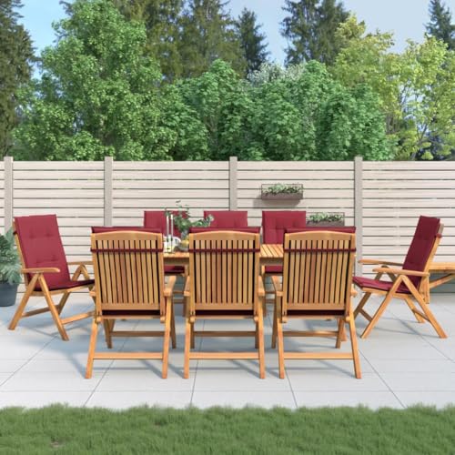WDGJJFECNMUEHI gartenklappstuhl Sessel balkonGartenstühle mit Auflagen 8 STK. Massivholz TeakGeeignet für Gärten, Terrassen und Balkone von WDGJJFECNMUEHI