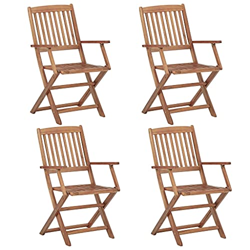 WDGJJFECNMUEHI gartenmöbel Kunststoff stühle balkonKlappbare Gartenstühle 4 STK. Massivholz AkazieGeeignet für Gärten, Terrassen und Balkone von WDGJJFECNMUEHI