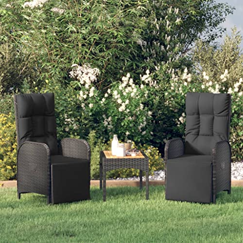 WDGJJFECNMUEHI gartenmöbel Sale Foldable Chair Stuhl Outdoor stapelsesselGarten-Relaxsessel mit Kissen 2 STK. Poly Rattan SchwarzGeeignet für Gärten, Terrassen und Balkone von WDGJJFECNMUEHI