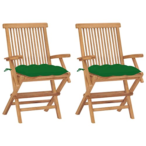 WDGJJFECNMUEHI gartenmöbel Sale Foldable Chair Stuhl Outdoor stapelsesselGartenstühle mit Grünen Kissen 2 STK. Massivholz TeakGeeignet für Gärten, Terrassen und Balkone WDGJJFECNMUEHI gartenmöbel Sale Foldable Chair Stuhl Outdoor stapelsesselGartenstühle mit Grünen Kissen 2 STK. Massivholz TeakGeeignet für Gärten, Terrassen und Balkone von WDGJJFECNMUEHI