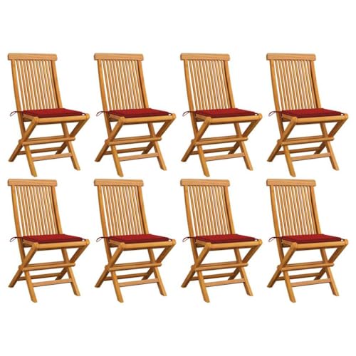 WDGJJFECNMUEHI gartenmöbel Sale Foldable Chair Stuhl Outdoor stapelsesselGartenstühle mit Roten Kissen 8 STK. Massivholz TeakGeeignet für Gärten, Terrassen und Balkone WDGJJFECNMUEHI gartenmöbel Sale Foldable Chair Stuhl Outdoor stapelsesselGartenstühle mit Roten Kissen 8 STK. Massivholz TeakGeeignet für Gärten, Terrassen und Balkone von WDGJJFECNMUEHI