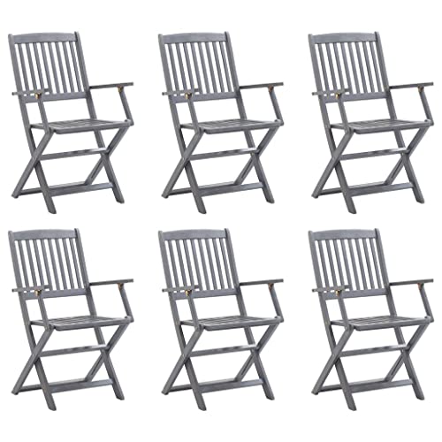 WDGJJFECNMUEHI gartenmöbel Sale Foldable Chair Stuhl Outdoor stapelsesselKlappbare Gartenstühle 6 STK. Massivholz AkazieGeeignet für Gärten, Terrassen und Balkone von WDGJJFECNMUEHI