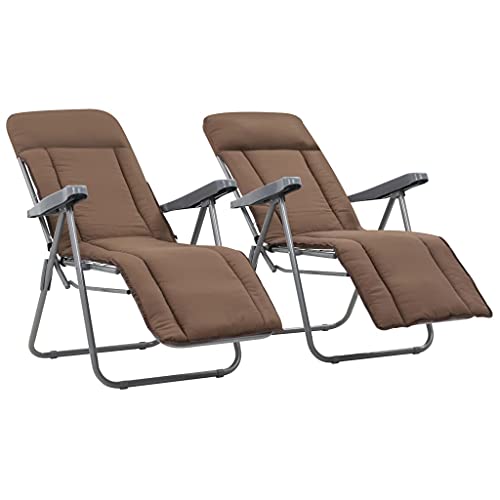 WDGJJFECNMUEHI gartenmöbel Sale Foldable Chair Stuhl Outdoor stapelsesselKlappbare Gartenstühle mit Auflagen 2 STK. BraunGeeignet für Gärten, Terrassen und Balkone von WDGJJFECNMUEHI