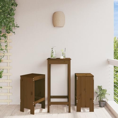 WDGJJFECNMUEHI gartenstühle Plastik gartenstuhl mit tischBarhocker 2 STK. Honigbraun 40x36x75 cm Massivholz KieferGeeignet für Gärten, Terrassen und Balkone von WDGJJFECNMUEHI