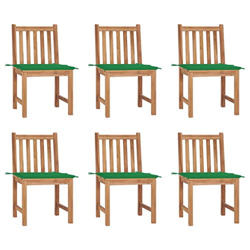 WDGJJFECNMUEHI gartenstühle Plastik gartenstuhl mit tischGartenstühle 6 STK. mit Kissen Massivholz TeakGeeignet für Gärten, Terrassen und Balkone von WDGJJFECNMUEHI