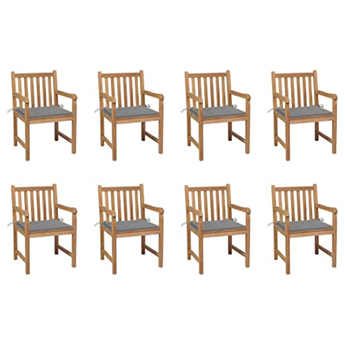 WDGJJFECNMUEHI gartenstühle Plastik gartenstuhl mit tischGartenstühle 8 STK. mit Grauen Kissen Massivholz TeakGeeignet für Gärten, Terrassen und Balkone WDGJJFECNMUEHI gartenstühle Plastik gartenstuhl mit tischGartenstühle 8 STK. mit Grauen Kissen Massivholz TeakGeeignet für Gärten, Terrassen und Balkone von WDGJJFECNMUEHI