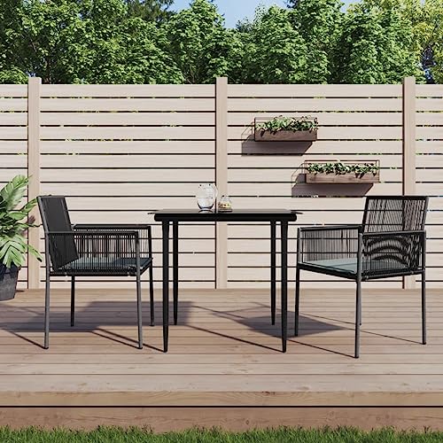 WDGJJFECNMUEHI gartenstühle Plastik gartenstuhl mit tischGartenstühle mit Kissen 2 STK. Schwarz 54x60,5x83,5 cmGeeignet für Gärten, Terrassen und Balkone WDGJJFECNMUEHI gartenstühle Plastik gartenstuhl mit tischGartenstühle mit Kissen 2 STK. Schwarz 54x60,5x83,5 cmGeeignet für Gärten, Terrassen und Balkone von WDGJJFECNMUEHI