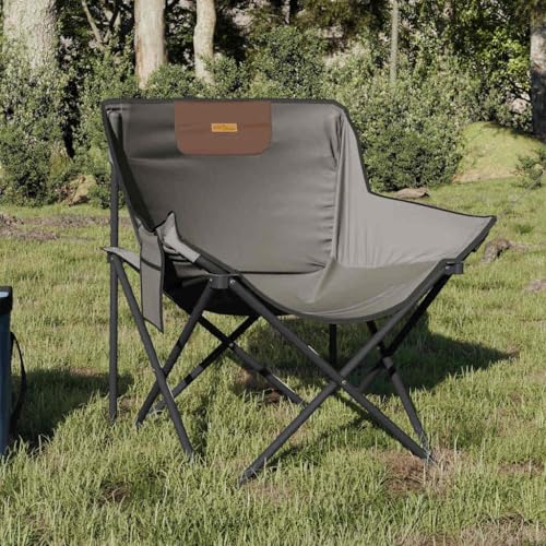 WDGJJFECNMUEHI gartenstühle Set klappstuhl alu hochlehnerCampingstühle 2 STK. mit Tasche Klappbar GrauGeeignet für Gärten, Terrassen und Balkone von WDGJJFECNMUEHI