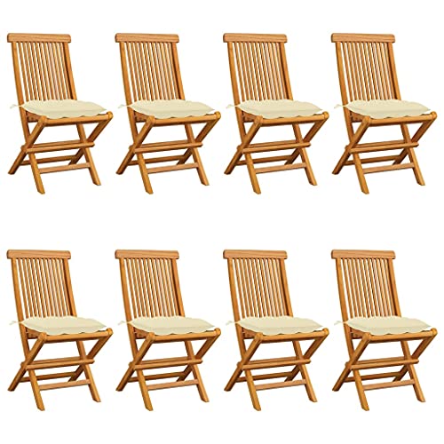 WDGJJFECNMUEHI gartenstühle Set klappstuhl alu hochlehnerGartenstühle mit Cremeweißen Kissen 8 STK. Massivholz TeakGeeignet für Gärten, Terrassen und Balkone WDGJJFECNMUEHI gartenstühle Set klappstuhl alu hochlehnerGartenstühle mit Cremeweißen Kissen 8 STK. Massivholz TeakGeeignet für Gärten, Terrassen und Balkone von WDGJJFECNMUEHI