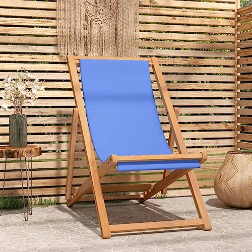 WDGJJFECNMUEHI gartenstühle alu stapelbar klappstuhl hochlehnerLiegestuhl Teak 56x105x96 cm BlauGeeignet für Gärten, Terrassen und Balkone von WDGJJFECNMUEHI