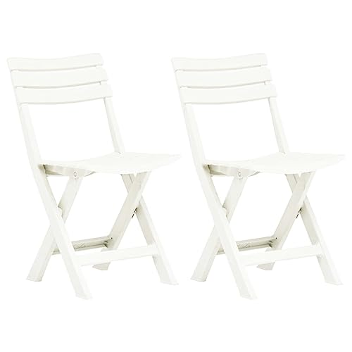 WDGJJFECNMUEHI gartenstühle klappstuhl gartenstuhlKlappbare Gartenstühle 2 STK. Kunststoff WeißGeeignet für Gärten, Terrassen und Balkone von WDGJJFECNMUEHI