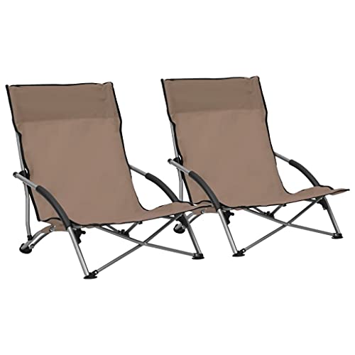 WDGJJFECNMUEHI gartenstühle klappstuhl gartenstuhlKlappbare Strandstühle 2 STK. Taupe StoffGeeignet für Gärten, Terrassen und Balkone von WDGJJFECNMUEHI