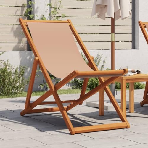 WDGJJFECNMUEHI gartenstühle klappstuhl gartenstuhlStrandstuhl Klappbar Taupe Massivholz Eukalyptus und StoffGeeignet für Gärten, Terrassen und Balkone von WDGJJFECNMUEHI