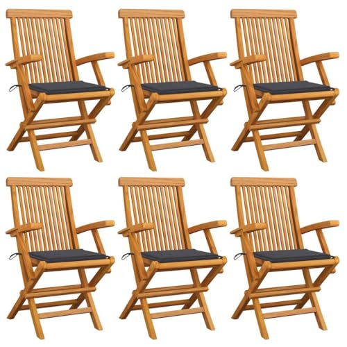 WDGJJFECNMUEHI gartenstühle stapelbar stapelstuhl gartenGartenstühle mit Anthrazit Kissen 6 STK. Massivholz TeakGeeignet für Gärten, Terrassen und Balkone WDGJJFECNMUEHI gartenstühle stapelbar stapelstuhl gartenGartenstühle mit Anthrazit Kissen 6 STK. Massivholz TeakGeeignet für Gärten, Terrassen und Balkone von WDGJJFECNMUEHI