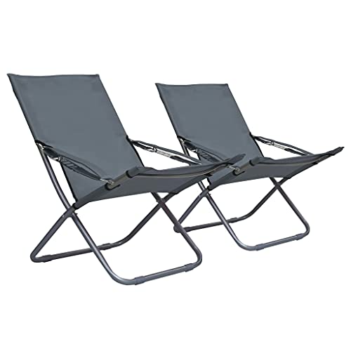 WDGJJFECNMUEHI gartenstühle stapelbar stapelstuhl gartenKlappbare Strandstühle 2 STK. Stoff GrauGeeignet für Gärten, Terrassen und Balkone WDGJJFECNMUEHI gartenstühle stapelbar stapelstuhl gartenKlappbare Strandstühle 2 STK. Stoff GrauGeeignet für Gärten, Terrassen und Balkone von WDGJJFECNMUEHI