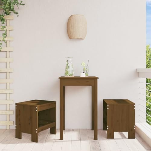 WDGJJFECNMUEHI gartenstuhl Kunststoff schaukelstühleGartenhocker 2 STK. Honigbraun 40x36x45 cm Massivholz KieferGeeignet für Gärten, Terrassen und Balkone von WDGJJFECNMUEHI
