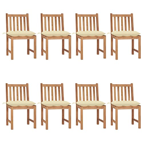 WDGJJFECNMUEHI gartenstuhl Outdoor stühleGartenstühle 8 STK. mit Kissen Massivholz TeakGeeignet für Gärten, Terrassen und Balkone WDGJJFECNMUEHI gartenstuhl Outdoor stühleGartenstühle 8 STK. mit Kissen Massivholz TeakGeeignet für Gärten, Terrassen und Balkone von WDGJJFECNMUEHI