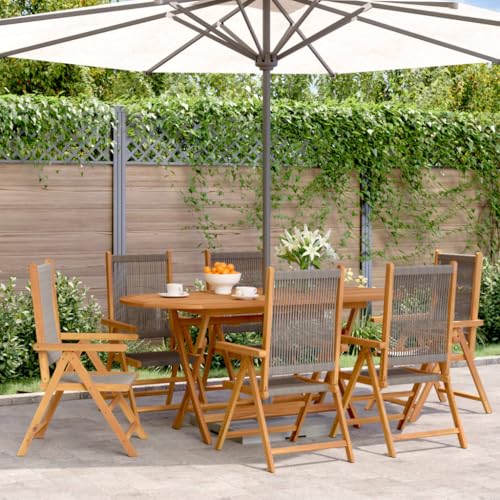 WDGJJFECNMUEHI gartenstuhl grau terrassen sesselGartenstuhl Verstellbar 6 STK. Grau Massivholz AkazieGeeignet für Gärten, Terrassen und Balkone von WDGJJFECNMUEHI