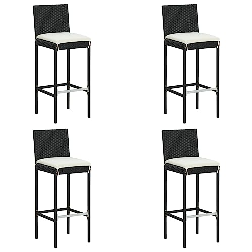 WDGJJFECNMUEHI gartenstuhl mit liegefunktion gartenstühle rattanGarten-Barhocker mit Kissen 4 STK. Schwarz Poly RattanGeeignet für Gärten, Terrassen und Balkone WDGJJFECNMUEHI gartenstuhl mit liegefunktion gartenstühle rattanGarten-Barhocker mit Kissen 4 STK. Schwarz Poly RattanGeeignet für Gärten, Terrassen und Balkone von WDGJJFECNMUEHI