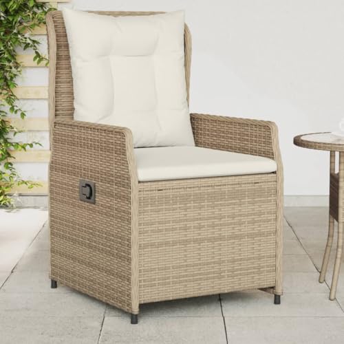WDGJJFECNMUEHI hängesessel Gestell Balcony furnitureGartensessel 2 STK. Verstellbar Beige Poly RattanGeeignet für Gärten, Terrassen und Balkone von WDGJJFECNMUEHI