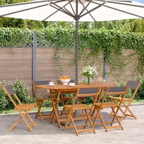 WDGJJFECNMUEHI hängesessel Gestell Balcony furnitureGartenstühle 6 STK. Klappbar Anthrazit Stoff und MassivholzGeeignet für Gärten, Terrassen und Balkone von WDGJJFECNMUEHI