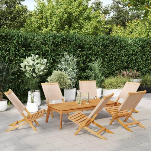 WDGJJFECNMUEHI hängesessel Gestell Balcony furnitureGartenstühle 6 STK. Klappbar Beige Stoff und MassivholzGeeignet für Gärten, Terrassen und Balkone WDGJJFECNMUEHI hängesessel Gestell Balcony furnitureGartenstühle 6 STK. Klappbar Beige Stoff und MassivholzGeeignet für Gärten, Terrassen und Balkone von WDGJJFECNMUEHI