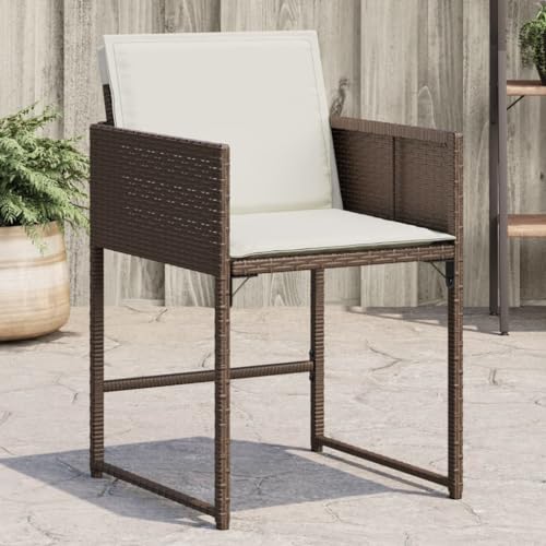 WDGJJFECNMUEHI hängesessel Gestell Balcony furnitureGartenstühle mit Kissen 4 STK. Braun Poly RattanGeeignet für Gärten, Terrassen und Balkone von WDGJJFECNMUEHI