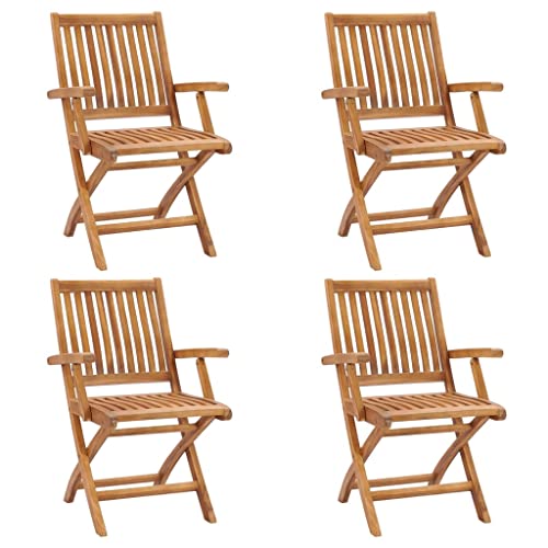 WDGJJFECNMUEHI hängesessel Gestell Balcony furnitureKlappbare Gartenstühle 4 STK. Massivholz TeakGeeignet für Gärten, Terrassen und Balkone von WDGJJFECNMUEHI