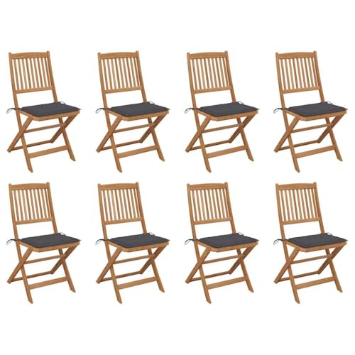 WDGJJFECNMUEHI hängesessel Gestell Balcony furnitureKlappbare Gartenstühle mit Kissen 8 STK. Massivholz AkazieGeeignet für Gärten, Terrassen und Balkone von WDGJJFECNMUEHI